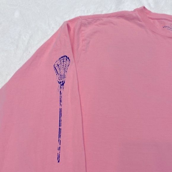 Vineyard Vines 100% Cotton Baby Pink with Logos Long Cool Shirt Women's Small !! - Picture 6 of 11